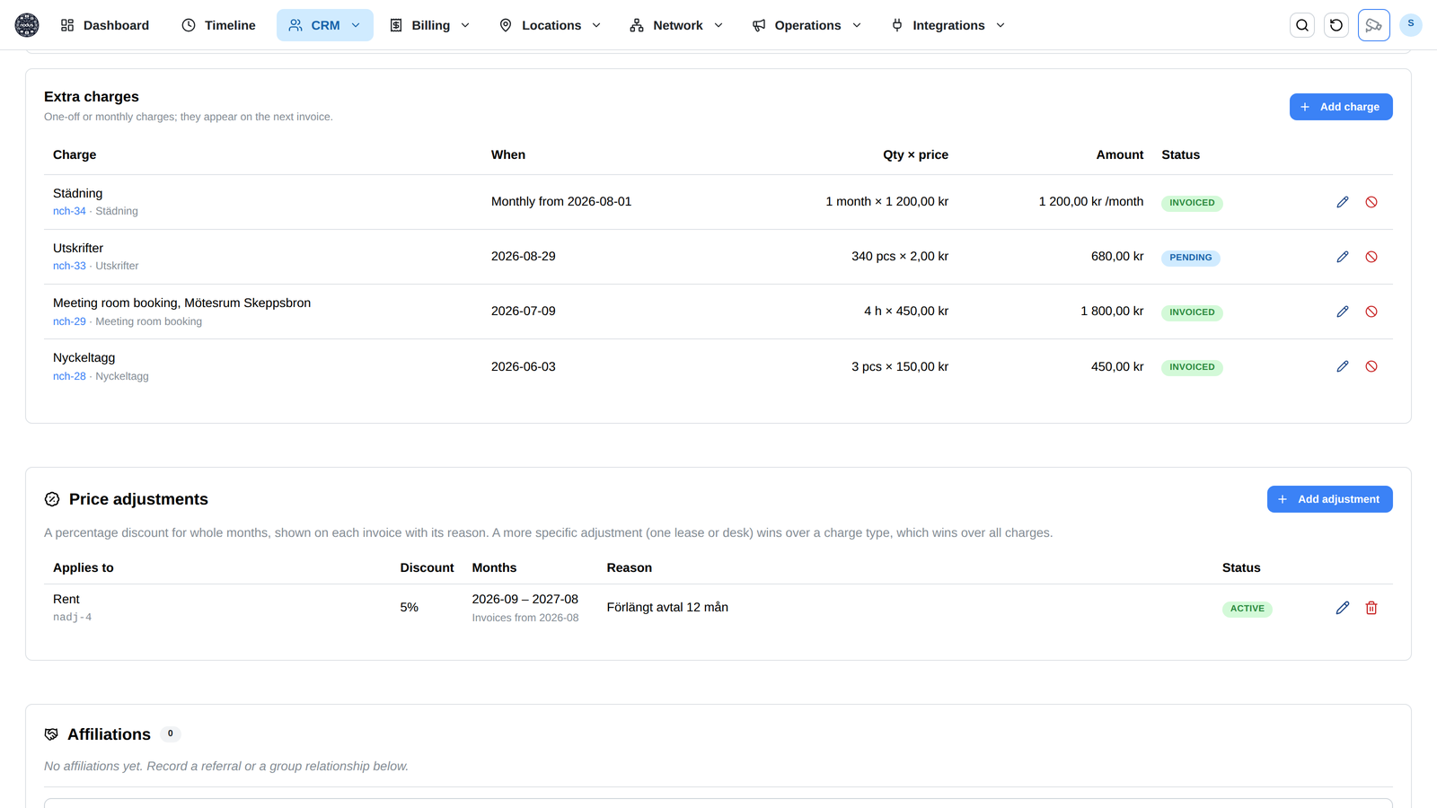 Articles and discounts are managed in nodus and synced to Fortnox.